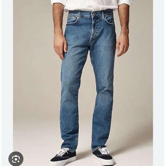 J.CREW 484 Jean Men 36 x 32 Slim Fit NEW Three-Year Wash Denim 100% Cotton BE613 - Picture 1 of 14